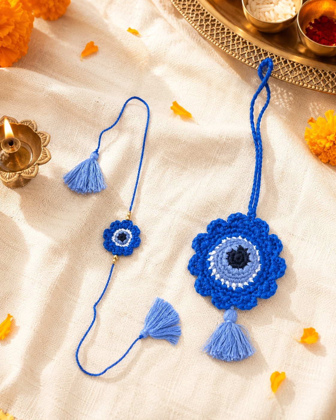 Evil Eye Rakhi & Bunting Combo