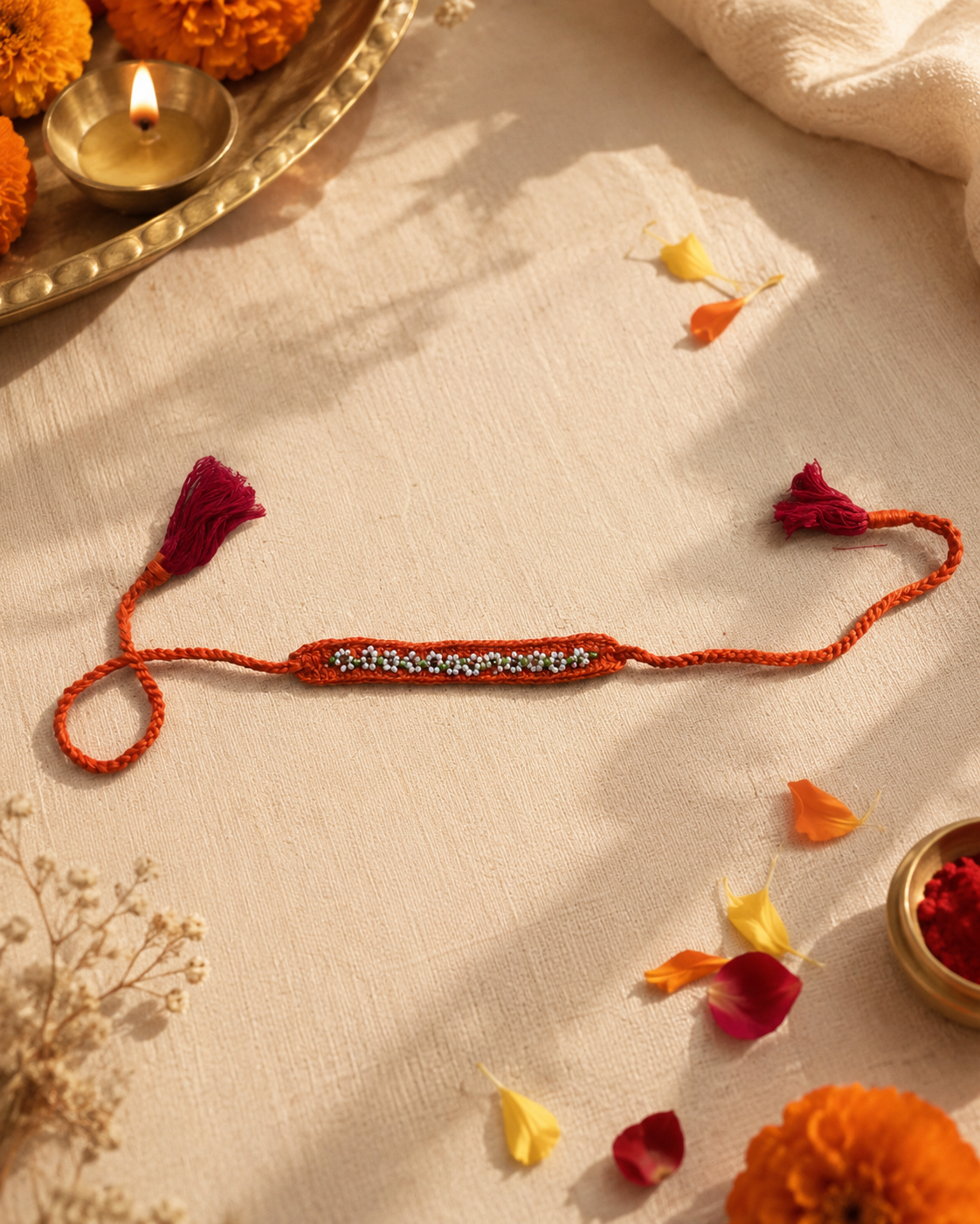 Floral Beads Rakhi