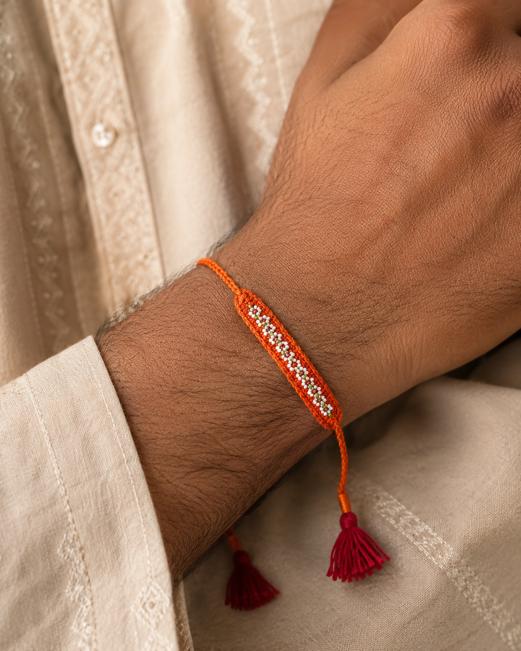 Floral Beads Rakhi