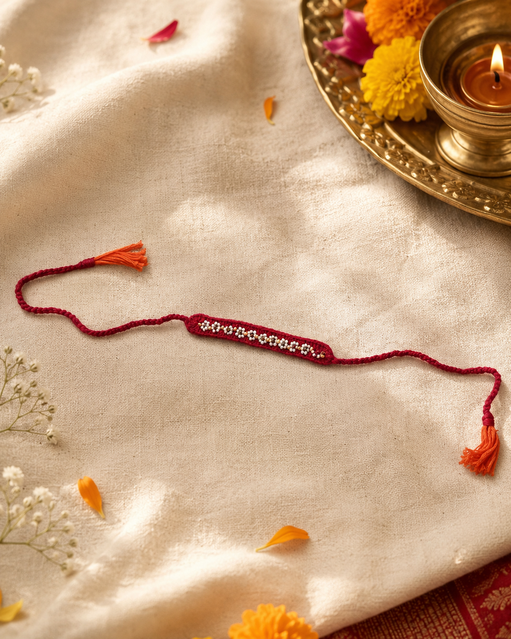 Floral Beads Rakhi