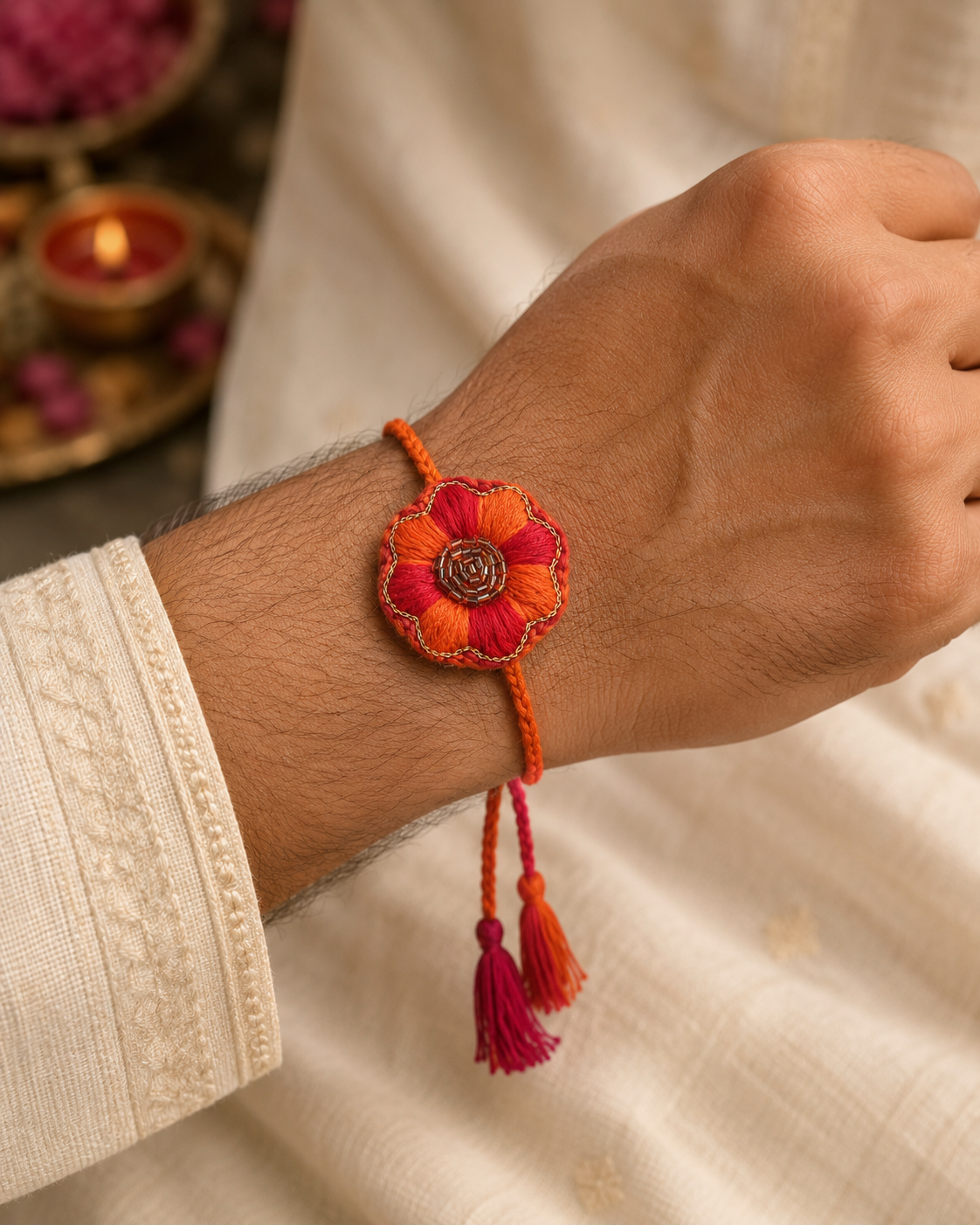 Petals & Bead Rakhi