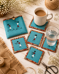 Coloured Jute Coasters with pouch