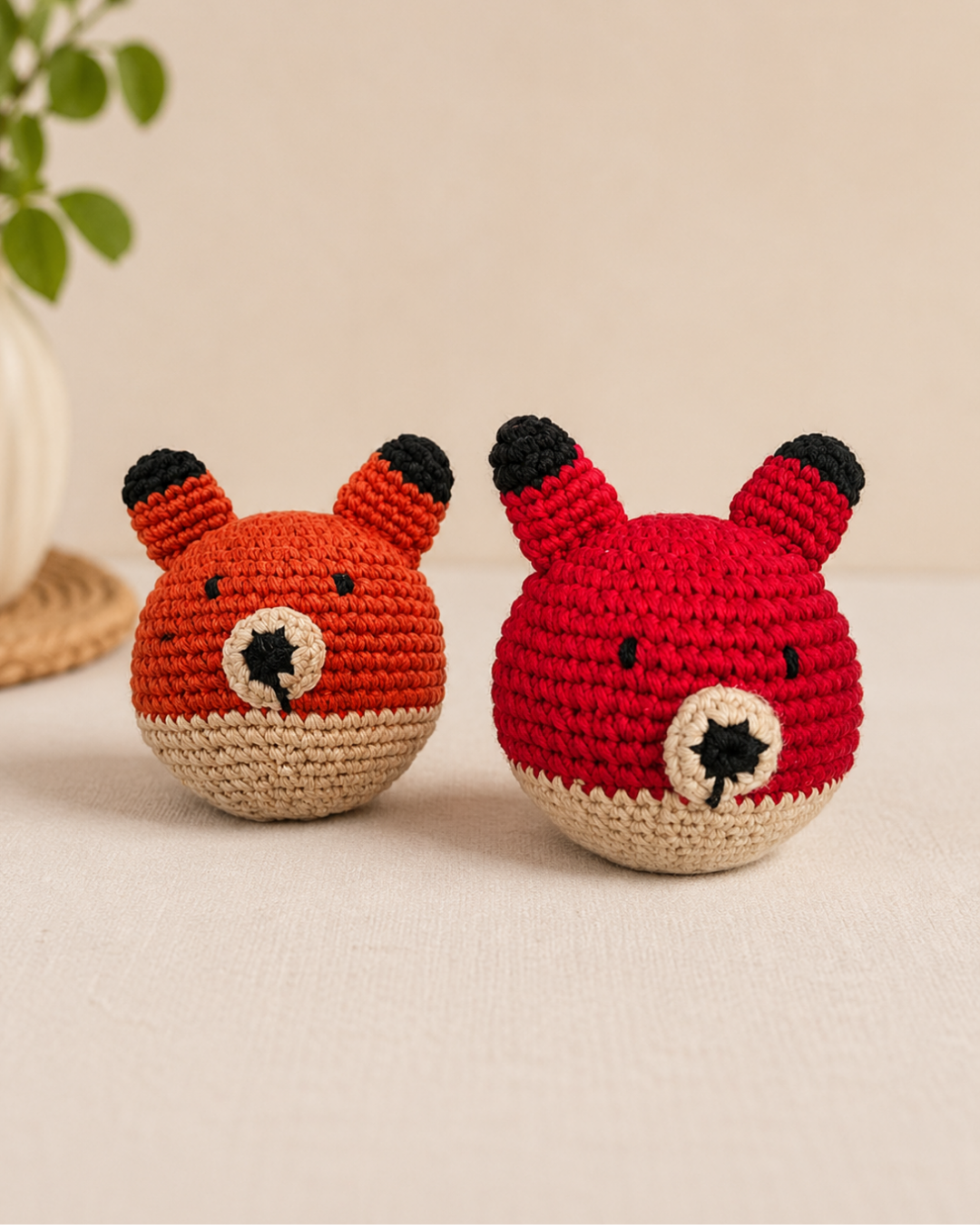 Crochet Fox Stress Ball - Orange