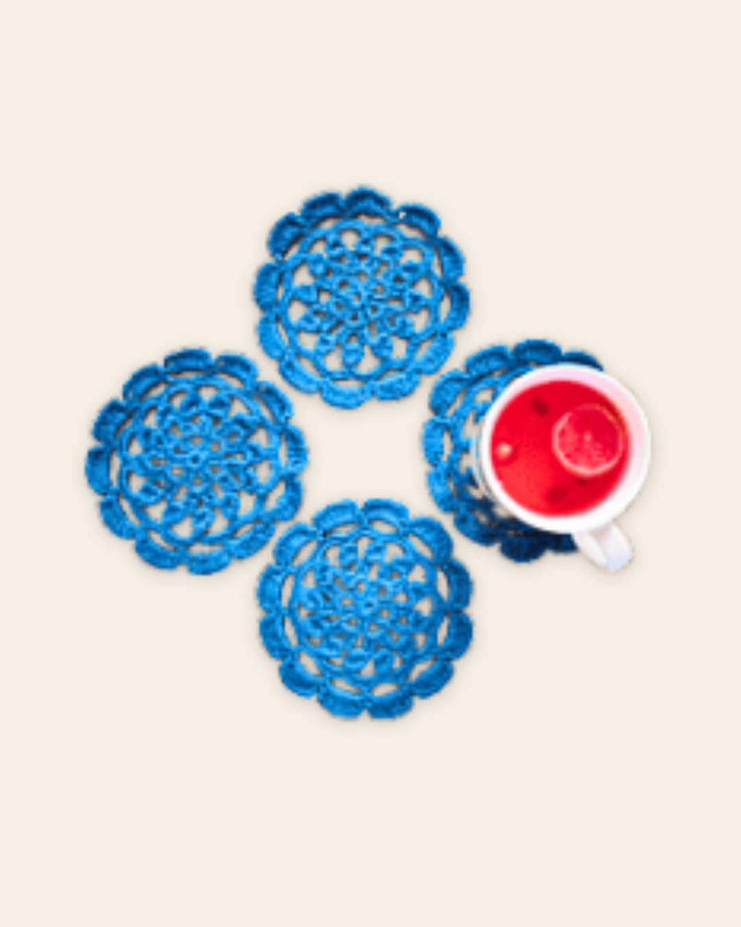 Mandala Coaster Teal Blue