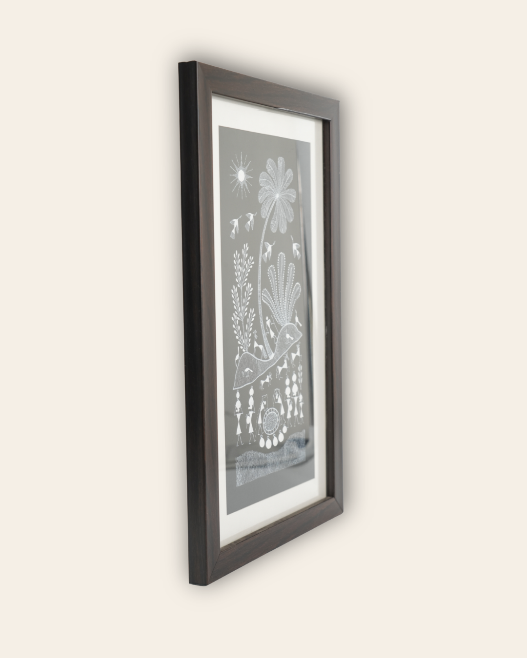 RAAH Warli Painting(6.5"x12") Framed
