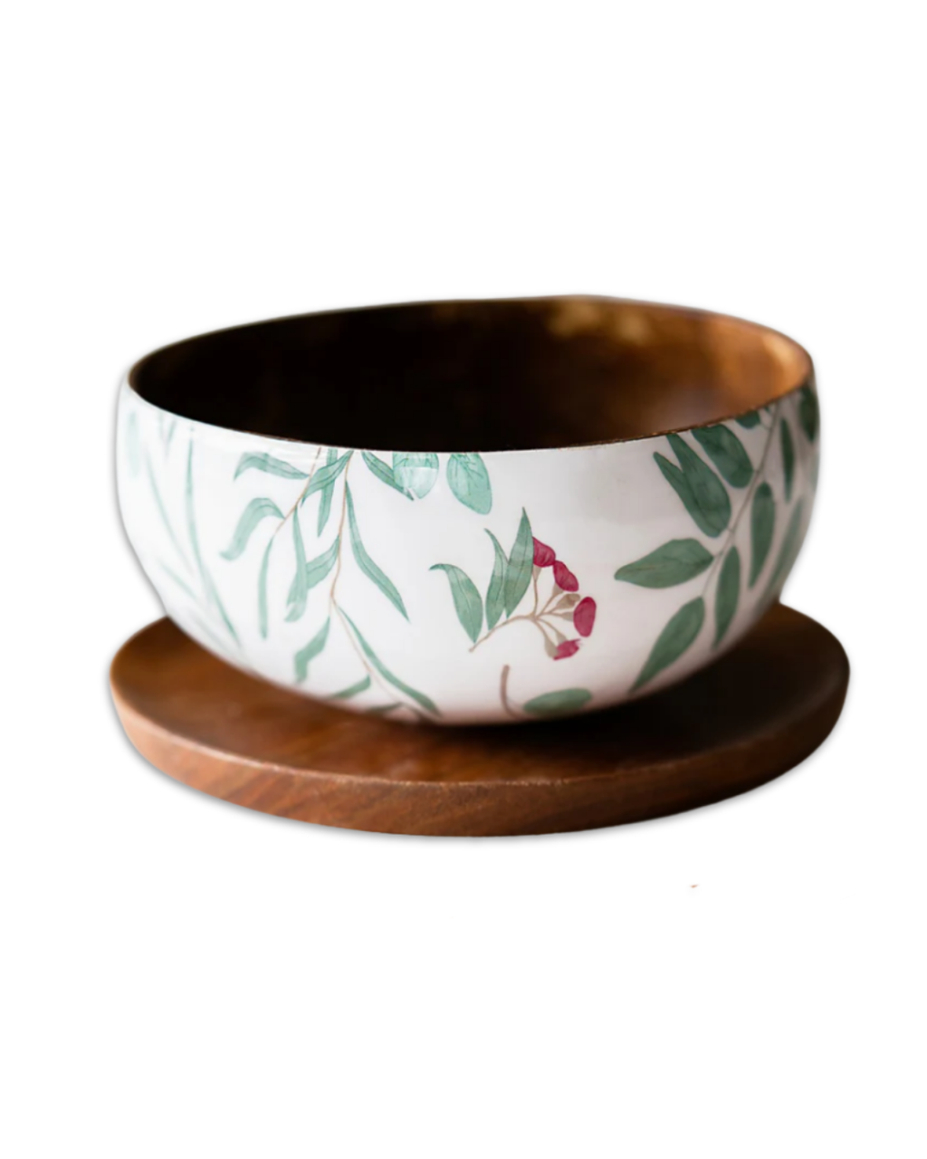 Thenga Coconut Shell Enamel Bowl for Serving Smoothie, Salad, Snack & Decorative Bowl