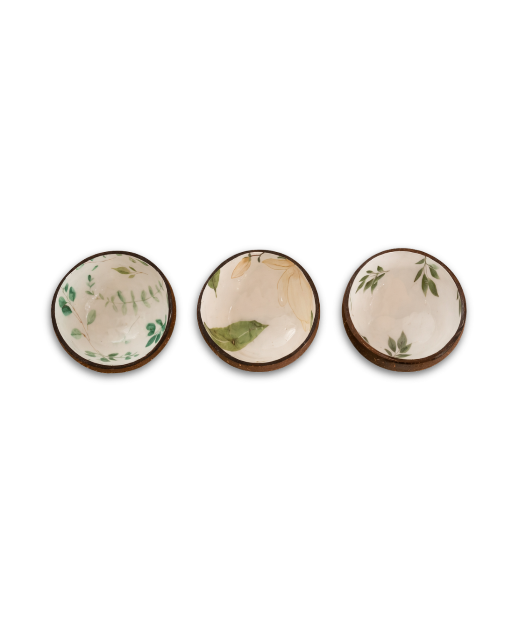 Thenga Mini Enamel Coated Bowl Set with Wooden Tray | Handcrafted