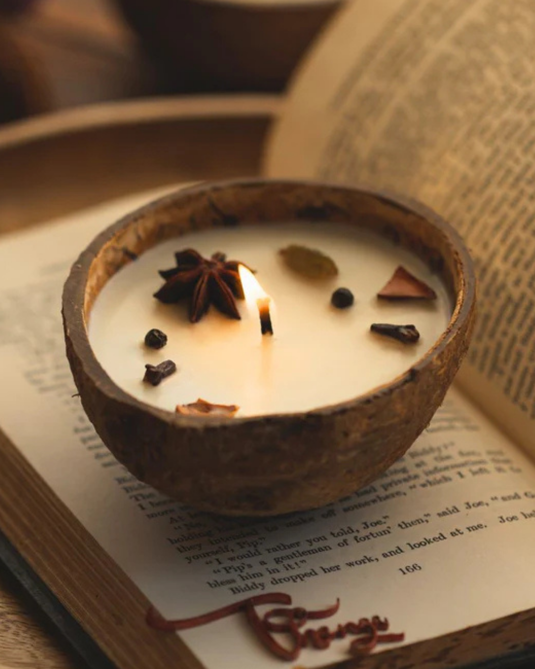 Thenga Coconut Shell Diwali Spice Candle/Diya