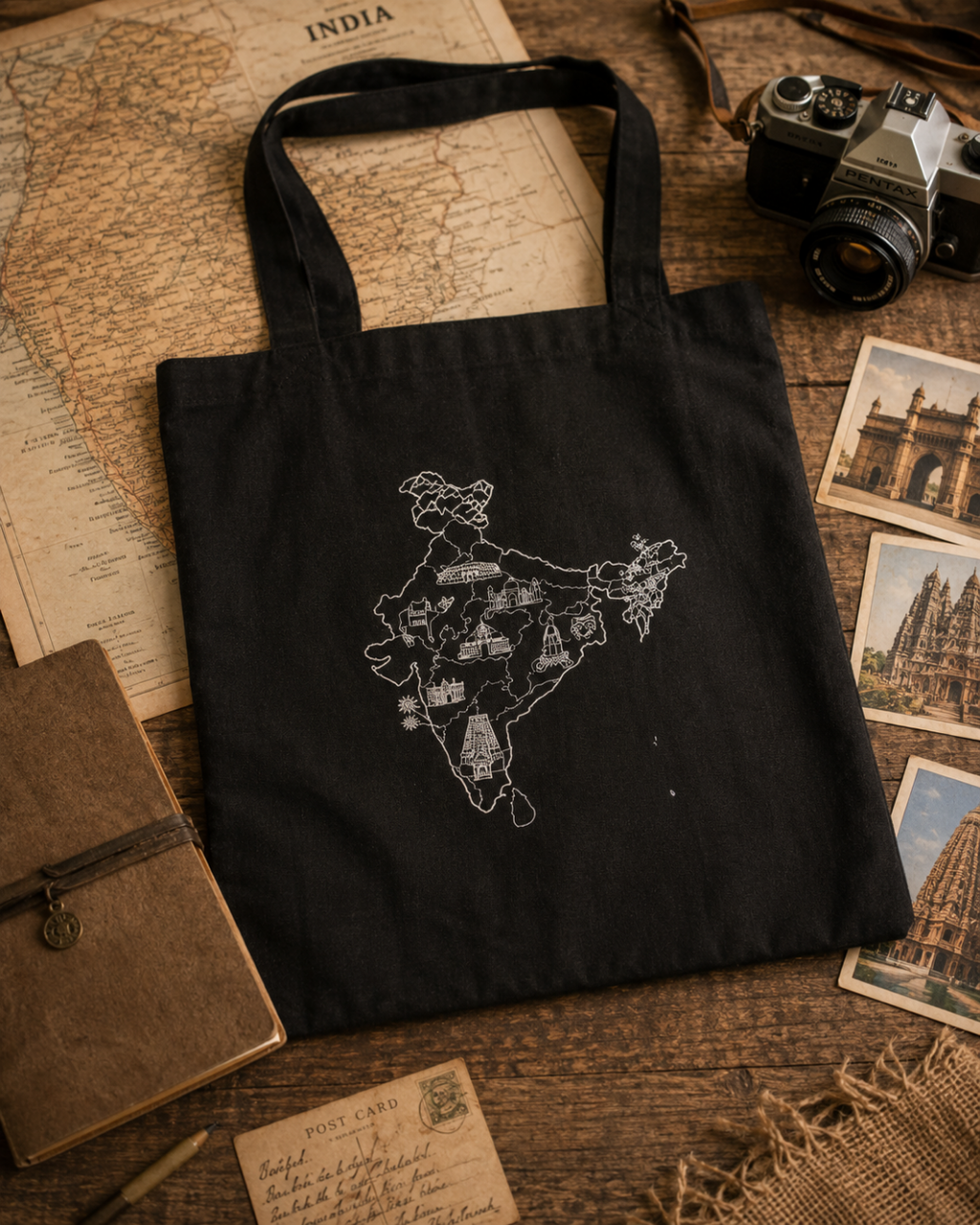 Warli Map Tote Bag