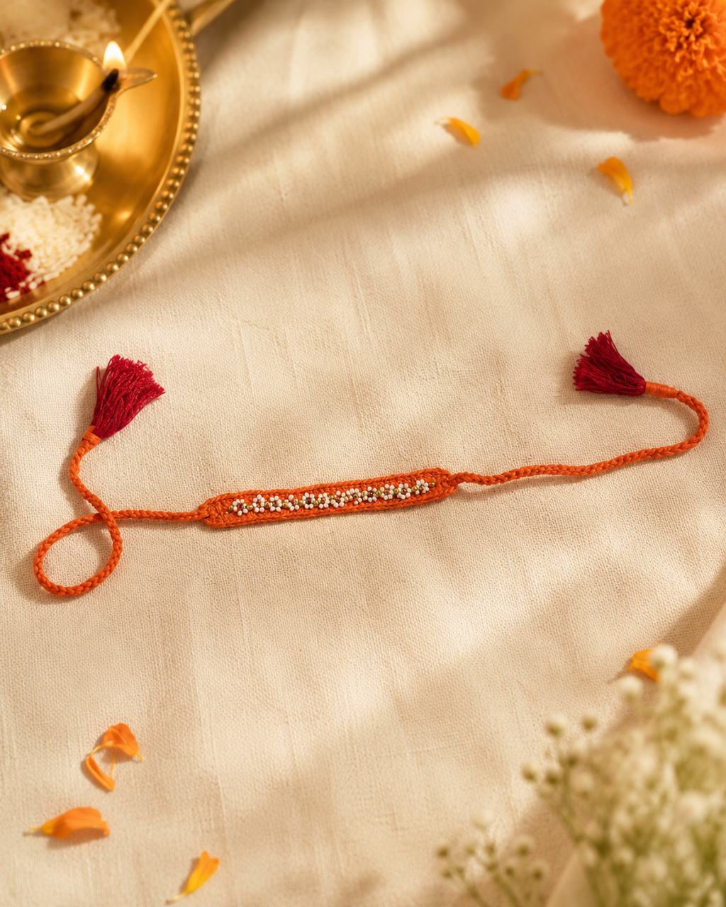Floral Beads Rakhi